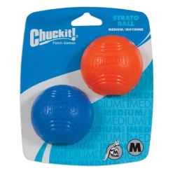 Chuckit! Strato Ball Dog Toy Blue & Orange Medium 2 Count