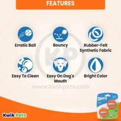 Chuckit! Tennis Ball Dog Toy Shrink Sleeve Blue/Orange Small 2 Count