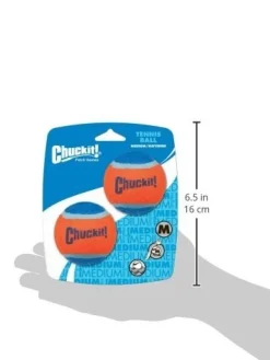 Chuckit! Tennis Ball Dog Toy Shrink Sleeve Blue/Orange Medium 2 Pack of 4 Count