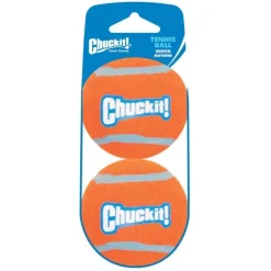 Chuckit! Tennis Ball Dog Toy Shrink Sleeve Blue/Orange Medium 2 Count