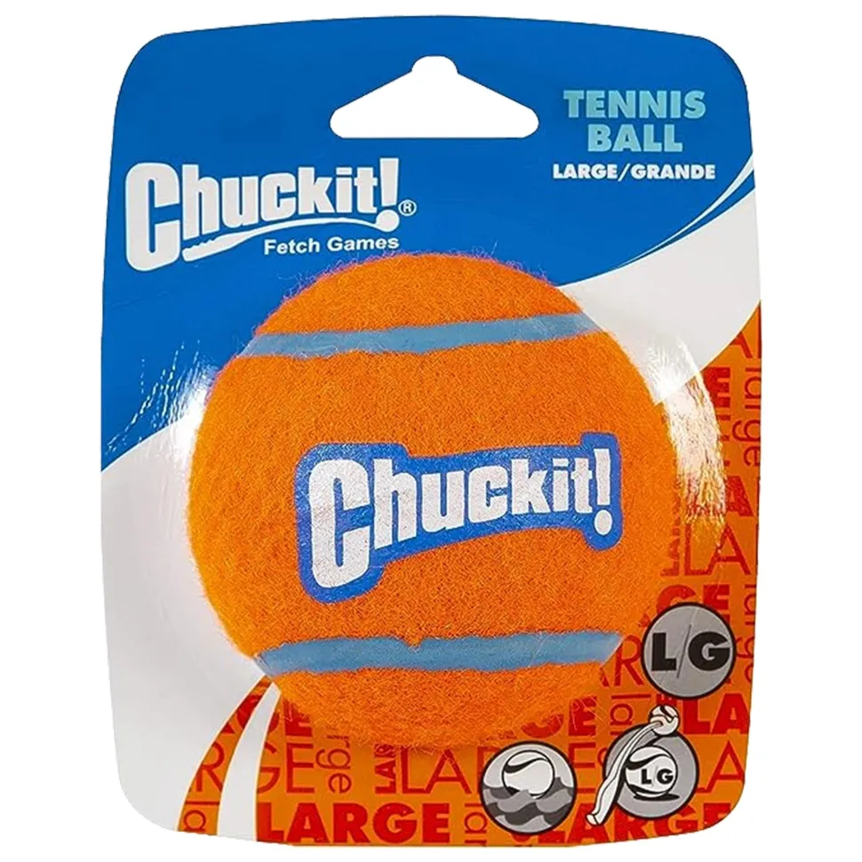 Chuckit! Tennis Ball Dog Toy Shrink Sleeve Blue/Orange Large