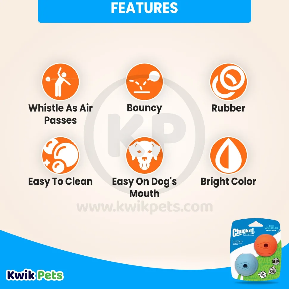Chuckit! The Whistler Ball Dog Toy Assorted Small 2 Count