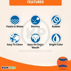 Chuckit! Ultra Ball Dog Toy Blue/Orange Large 2 Pack of 1 Count