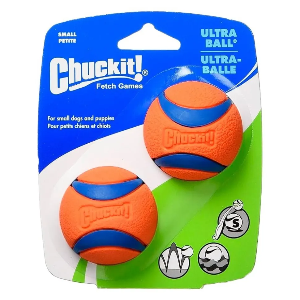 Chuckit! Ultra Ball Dog Toy Blue/Orange Small 2 Count