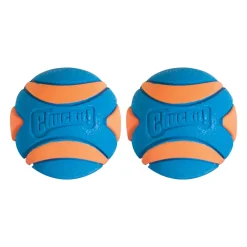 Chuckit! Ultra Squeaker Balls Dog Toy Blue/Orange Small 2 Count