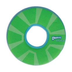 Chuckit! ZipFlight Max Glow Dog Toy Green/White Medium