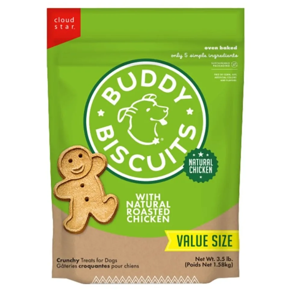 Cloud Star Buddy Biscuits Crunchy Dog Treats with Natural Roasted Chicken 3.5-lb