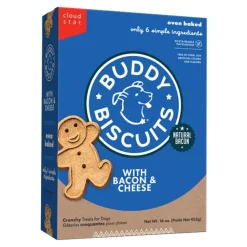 Cloud Star Buddy Biscuits Crunchy Dog Treats with Bacon & Cheese 16-oz
