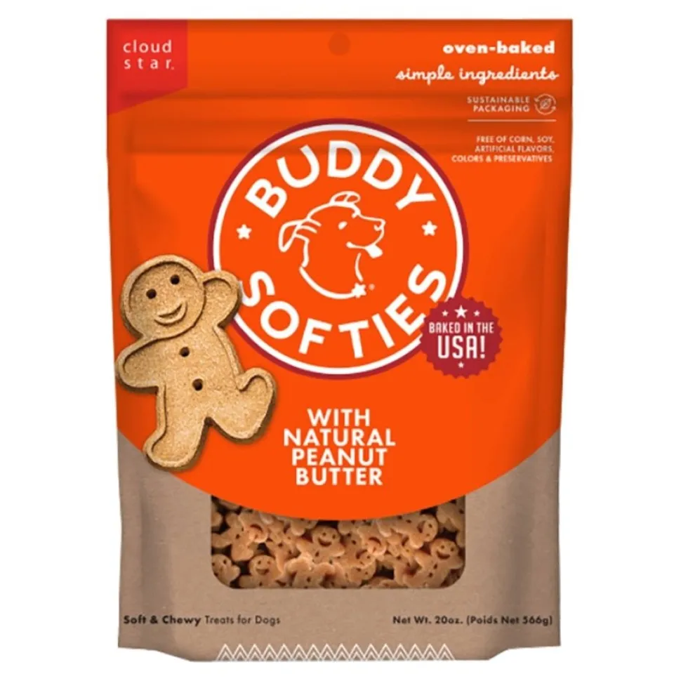 Cloud Star Buddy Biscuits Softies Dog Treats with Natural Peanut Butter 20-oz