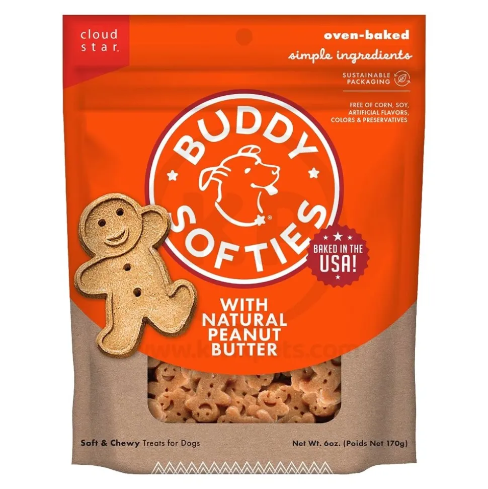Cloud Star Buddy Biscuits Softies Dog Treats with Natural Peanut Butter 6-oz