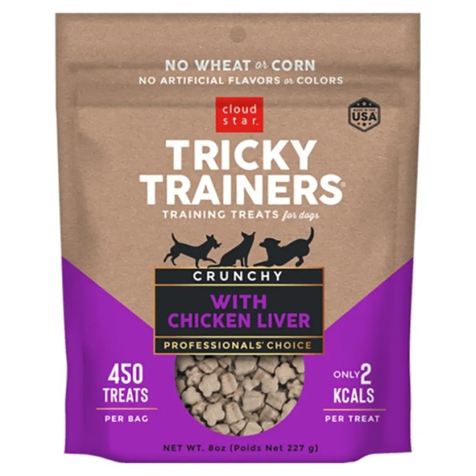Cloud Star Tricky Trainers Crunchy Dog Training Treats Chicken Liver 8-oz