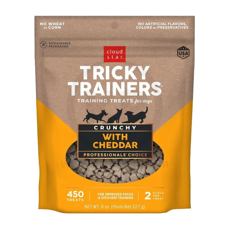 Cloud Star Tricky Trainers Crunchy Dog Training Treats Cheddar 8-oz