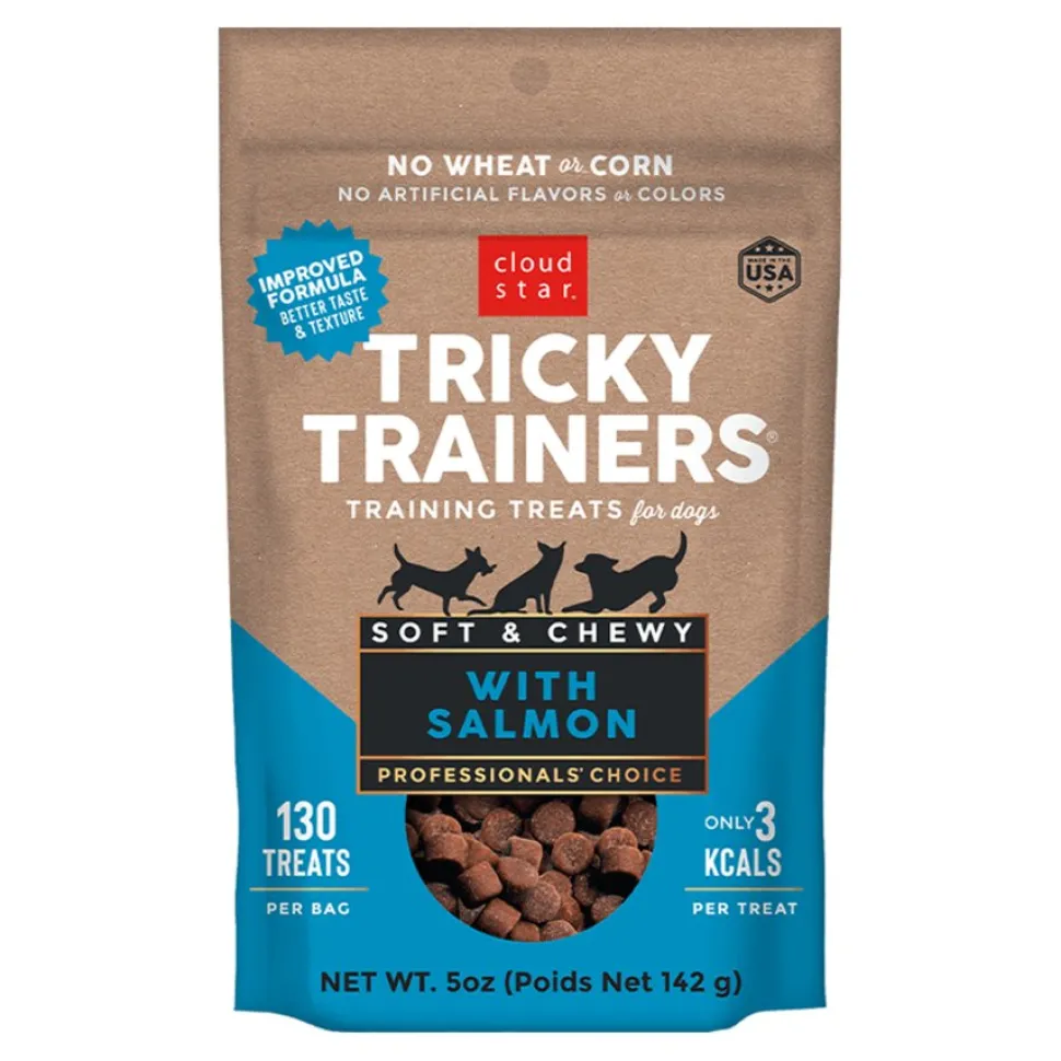 Cloud Star Tricky Trainers Grain Free Soft & Chewy Dog Training Treats Salmon 5-oz