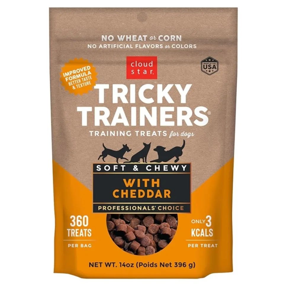 Cloud Star Tricky Trainers Soft & Chewy Dog Training Treats Cheddar 14-oz