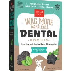 Cloud Star Wag More Bark Less Dental Dog Treats Chicken, Bone Charcoal, Parsley, Peppermint 14-oz
