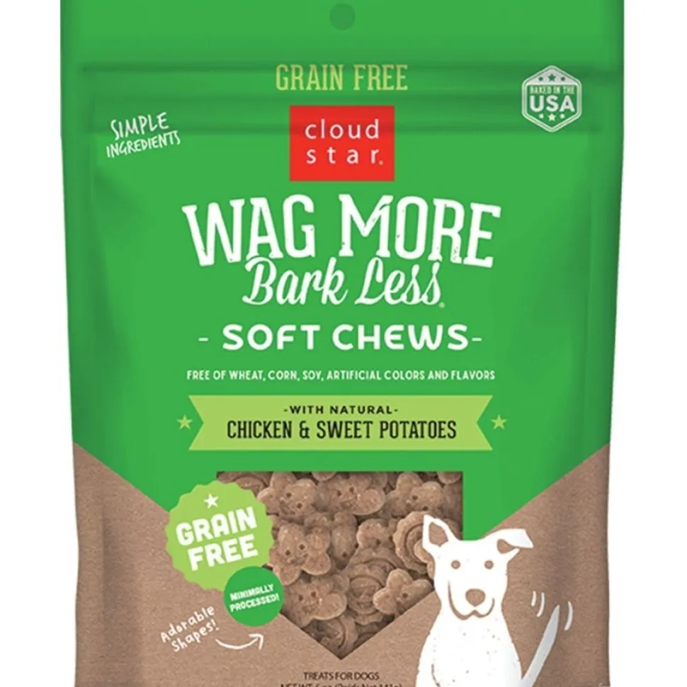 Cloud Star Wag More Bark Less Grain Free Soft Chews Dog Treats with Natural Chicken & Sweet Potato 5-oz