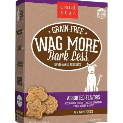 Cloud Star Wag More Bark Less Grain Free Biscuits Crunchy Dog Treats Assorted Flavors 14-oz