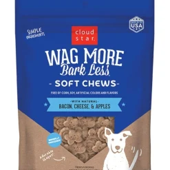 Cloud Star Wag More Bark Less Soft Chews Dog Treats with Natural Bacon, Cheese & Apples 6-oz