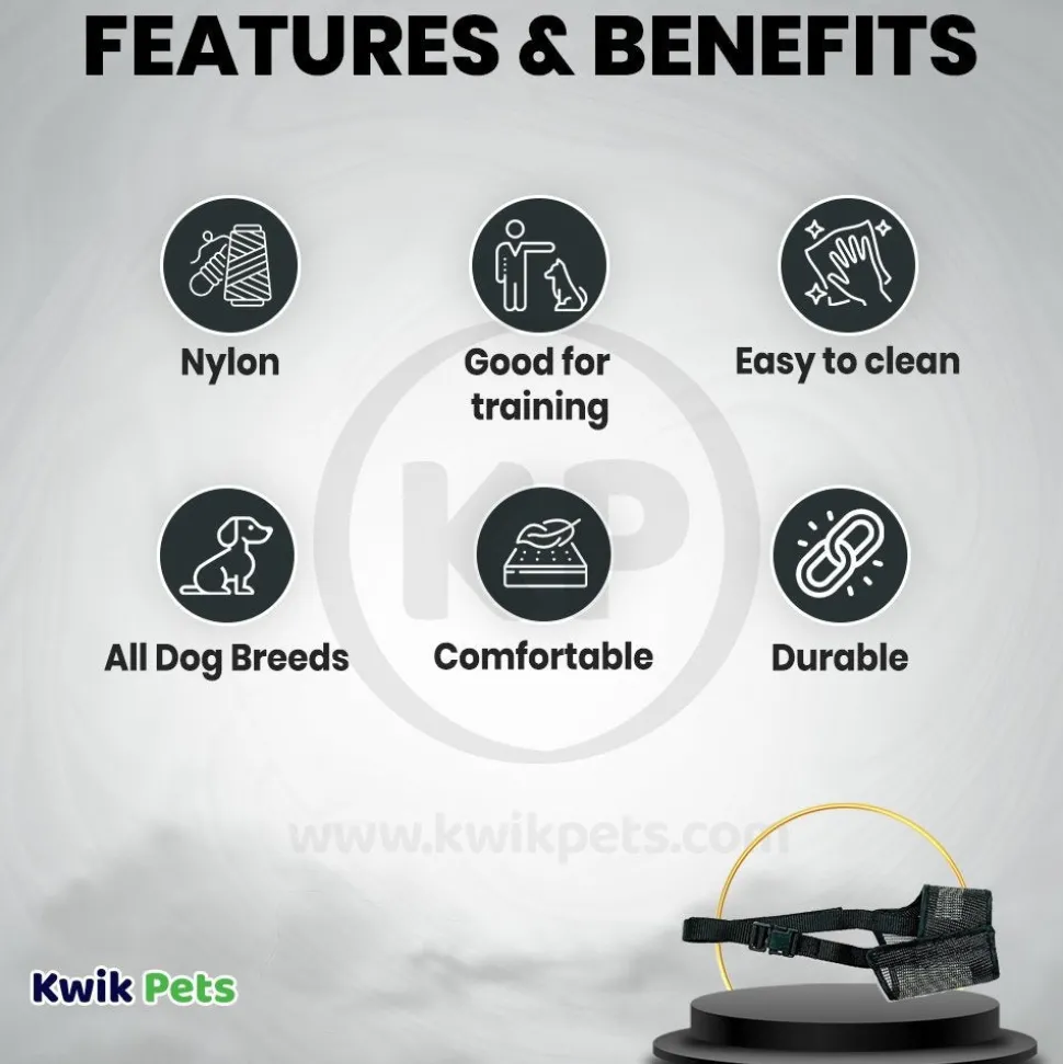 Coastal Best Fit Adjustable Mesh Dog Muzzle 9.5-in