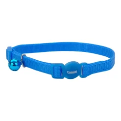 Coastal Safe Cat Adjustable Snag-Proof Nylon Breakaway Collar Blue Lagoon 3/8 in X 8-12 in