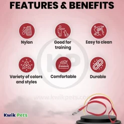 Coastal Single-Ply Nylon Dog Leash Red 5/8 in X 6 ft