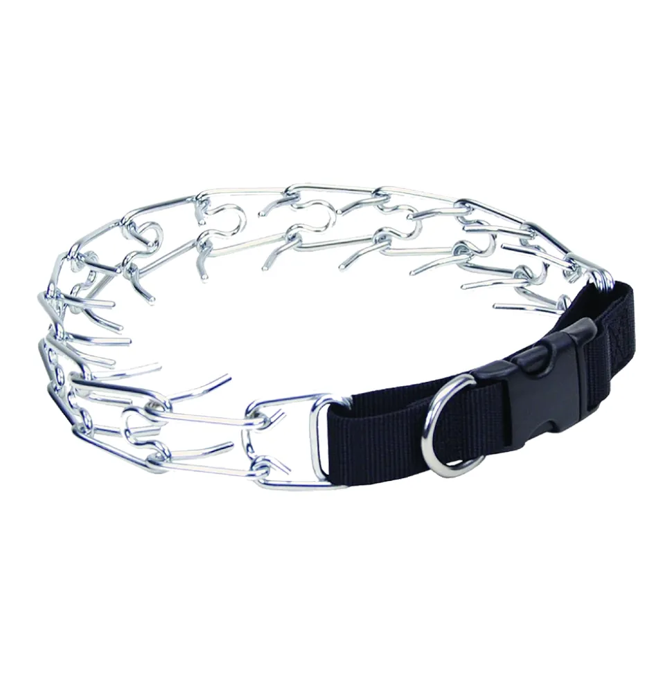 Coastal Titan Easy-On Prong Dog Training Collar with Buckle Black 3.3 mm x 20 in