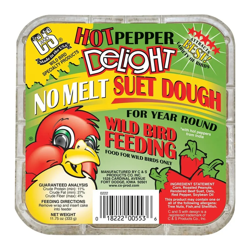 C&S Hot Pepper Delight No Melt Suet Dough for Wild Birds 11.75-oz