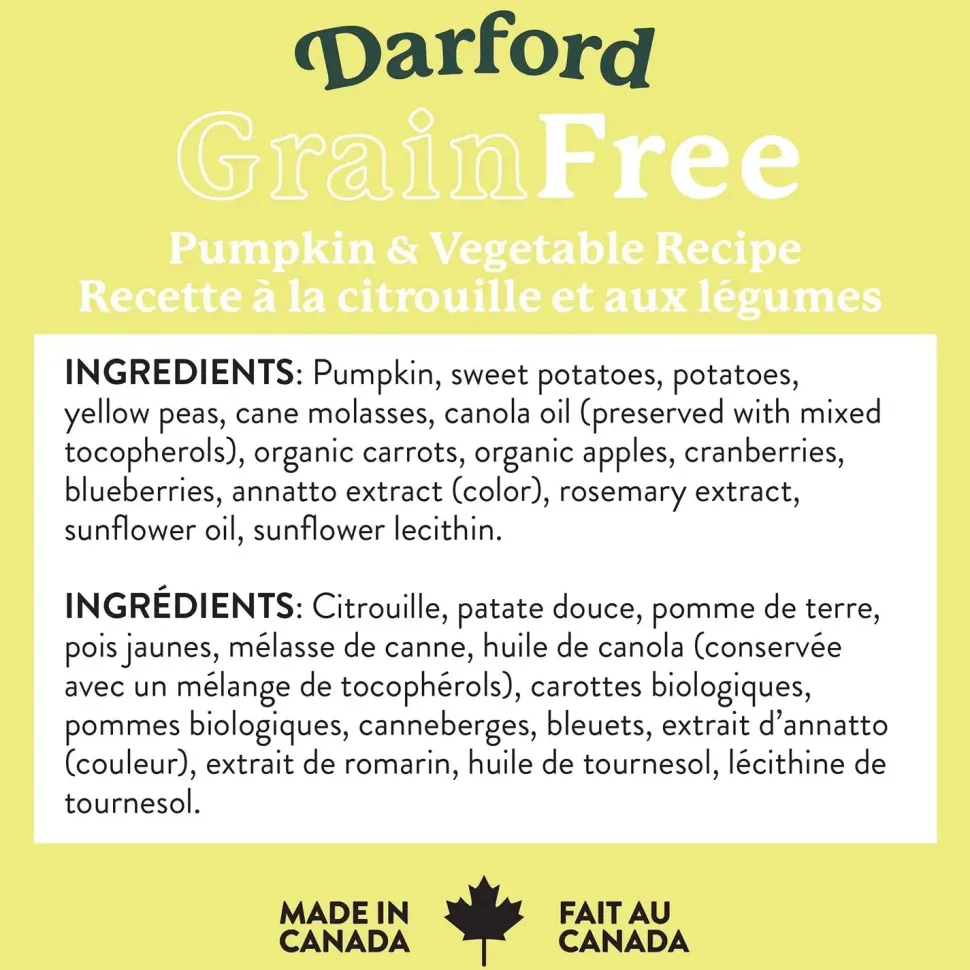 Darford Grain Free Biscuits Pumpkin Recipe Dog Treats Regular 12-oz