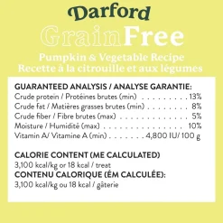 Darford Grain Free Biscuits Pumpkin Recipe Dog Treats Regular 12-oz