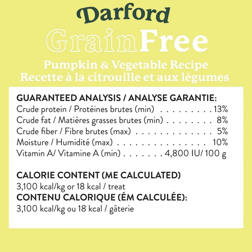 Darford Grain Free Biscuits Pumpkin Recipe Dog Treats Regular 12-oz