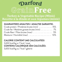 Darford Grain Free Biscuits Turkey Recipe Dog Treats Minis 12-oz