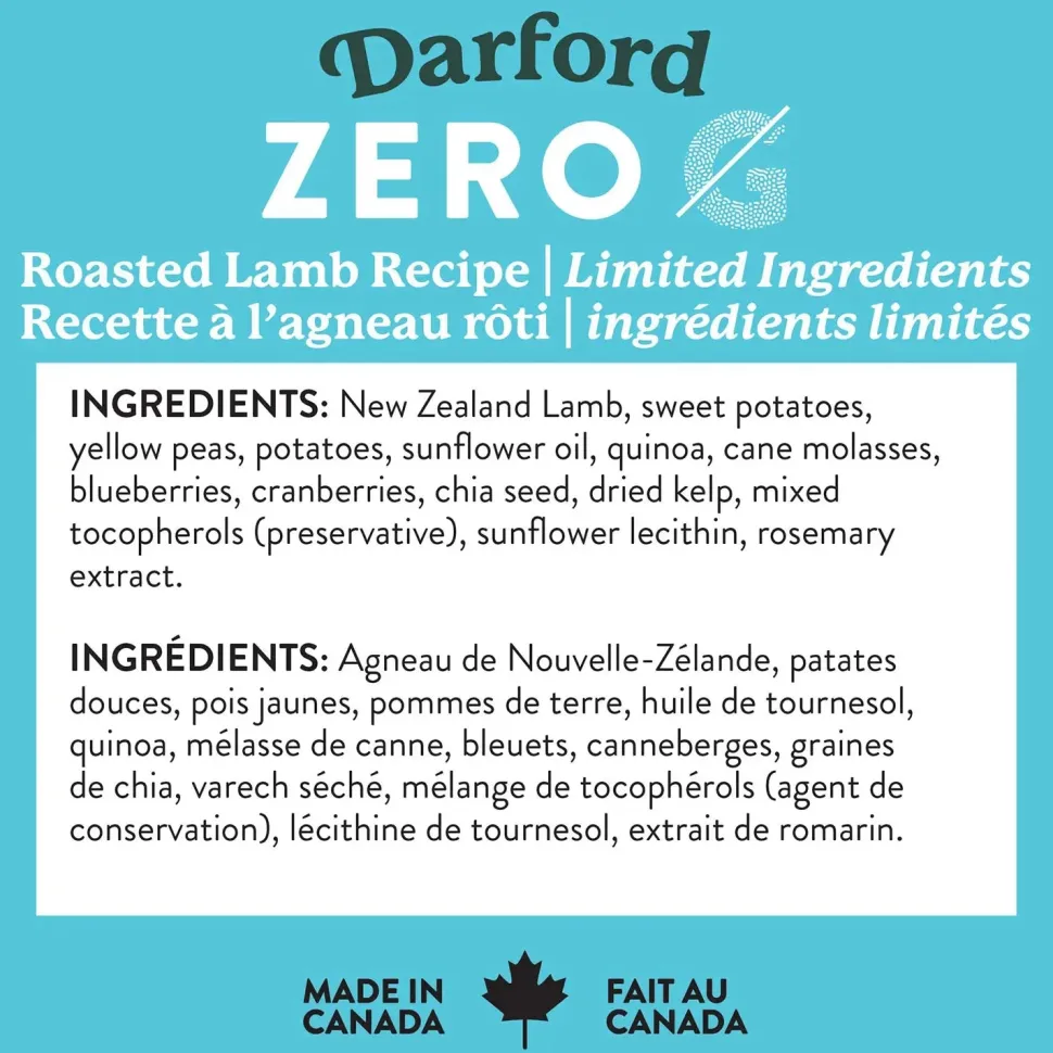 Darford Zero/G Grain-Free Roasted Lamb Dog Treats 12-oz