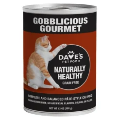 Dave's Pet Food Naturally Healthy Grain Free Wet Cat Food Gobblicious Gourmet Paté Dinner 12-oz