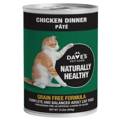 Dave's Pet Food Naturally Healthy Grain Free Wet Adult Cat Food Chicken Dinner Paté 12.5-oz