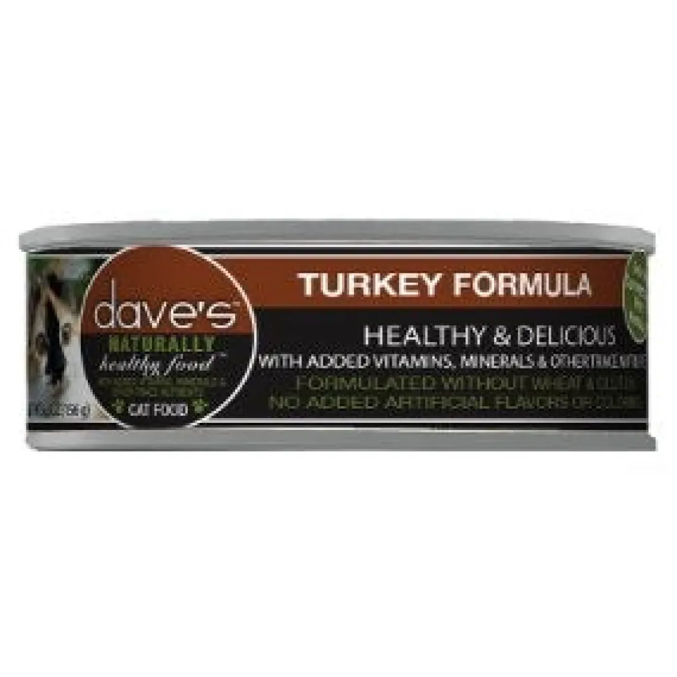 Dave's Pet Food Naturally Healthy Grain-Free Turkey Formula Canned Wet Cat Food 5.5-oz