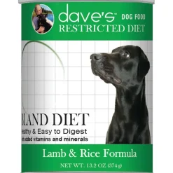 Dave's Pet Food Restricted Bland Diet Wet Dog Food Lamb & Rice 13.2-oz