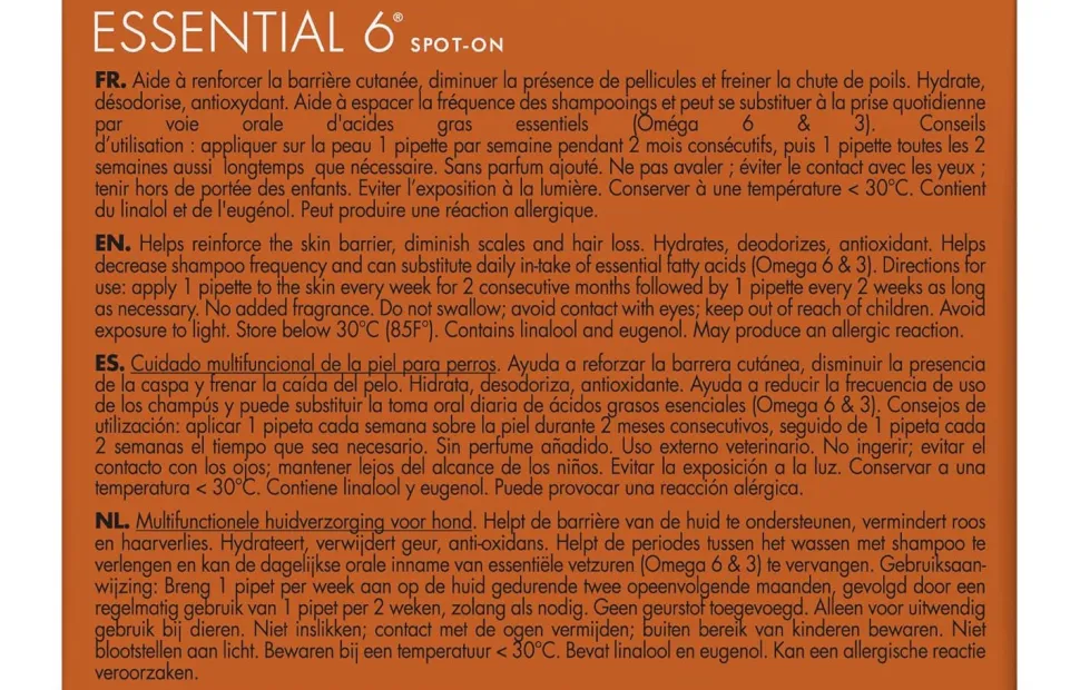 Dermoscent Essential 6 Spot-on Skin Care for Dogs 22 to 45 lbs