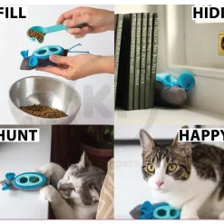 Doc & Phoebe's Indoor Hunting Interactive Cat Feeder Toy Blue & Gray 3 Count