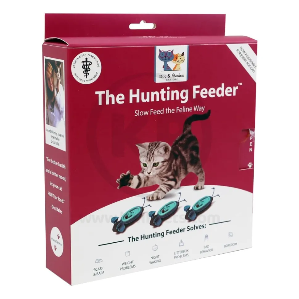 Doc & Phoebe's Indoor Hunting Interactive Cat Feeder Toy Blue & Gray 3 Count