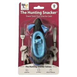 Doc & Phoebe's The Hunting Snacker Interactive Cat Feeder Toy Black & Blue 3.5-in