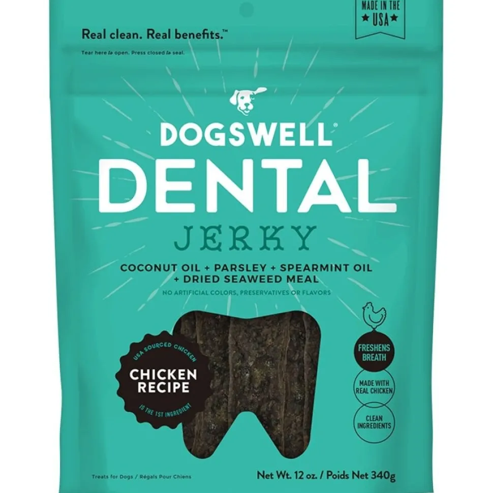 Dogswell Dental Jerky Grain-Free Dog Treats Chicken 12-oz