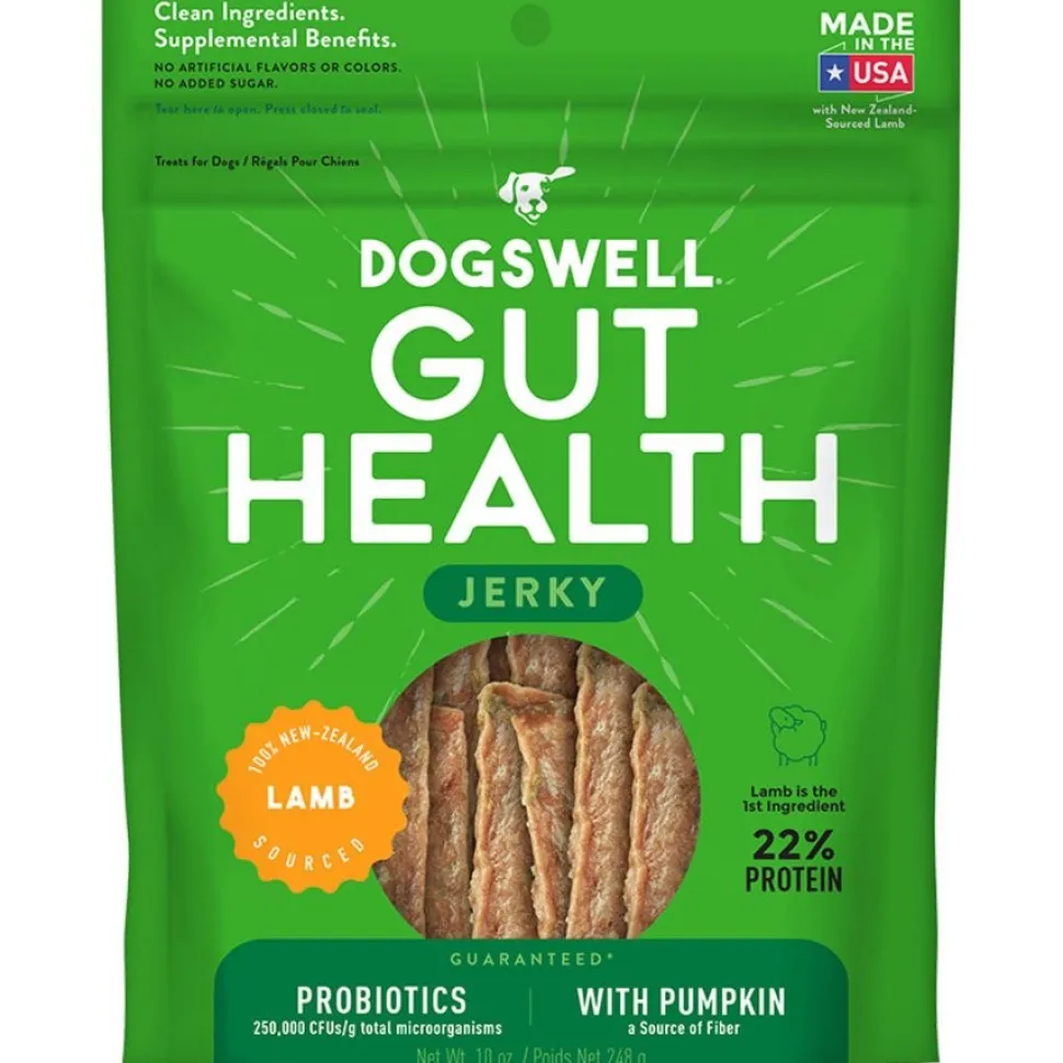 Dogswell Gut Health Meaty Jerky Dog Treats Lamb 10-oz