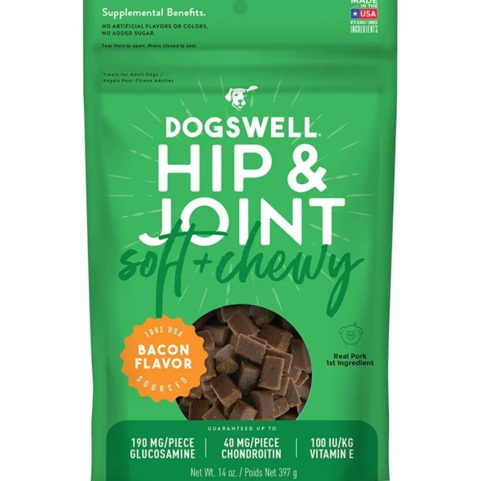 Dogswell Hip & Joint Soft & Chewy Grain-Free Dog Treats Bacon 14-oz