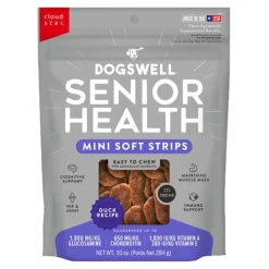 Dogswell Senior Health Mini Soft Strip Dog Treats Duck 10-oz