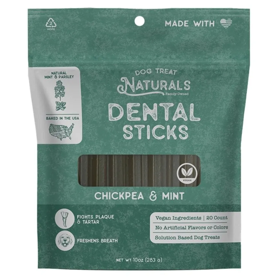 Dog Treat Naturals Dental Sticks Dog Treats Chickpea & Mint 10-oz