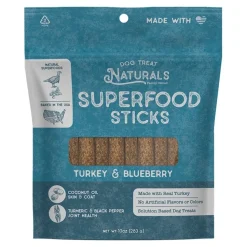 Dog Treat Naturals Superfood Sticks Dog Treats Turkey & Blueberry 10-oz