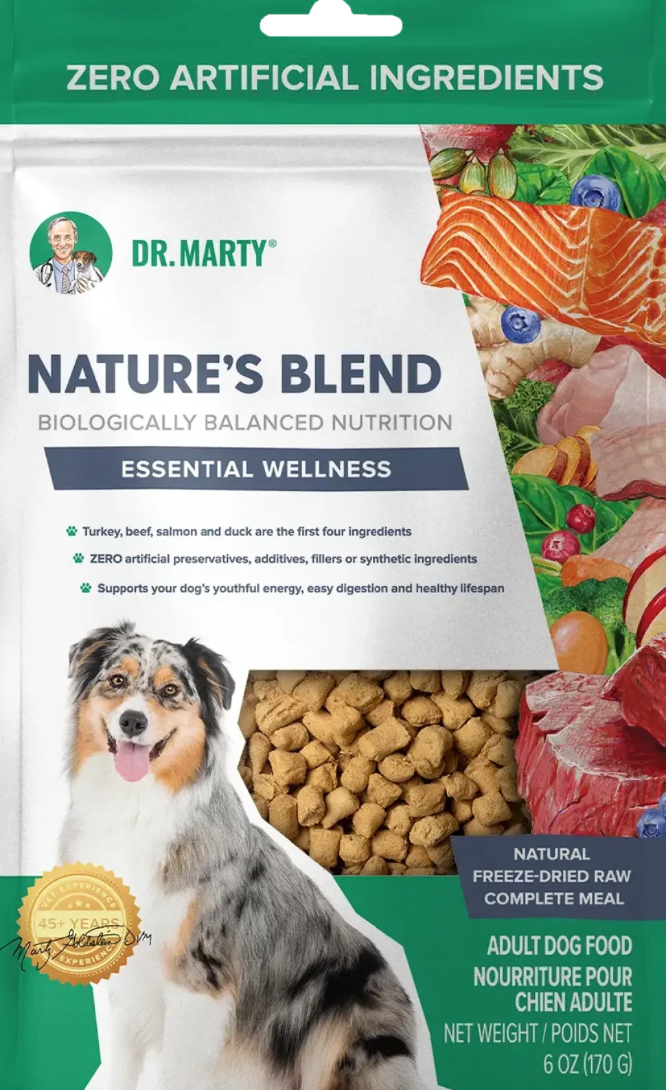 Dr. Marty Nature's Blend Essential Wellness Freeze-Dried Raw Adult Dog Food 6-oz
