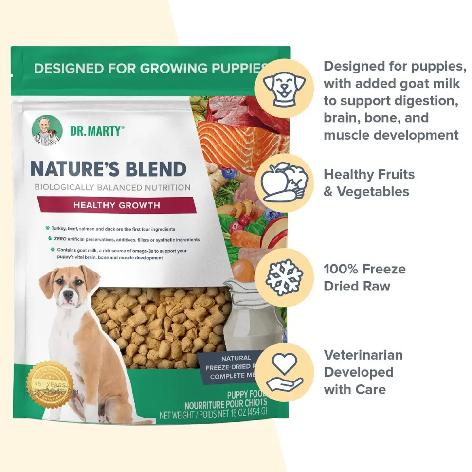 Dr. Marty Nature's Blend Healthy Growth Freeze-Dried Raw Puppy Dog Food 6-oz