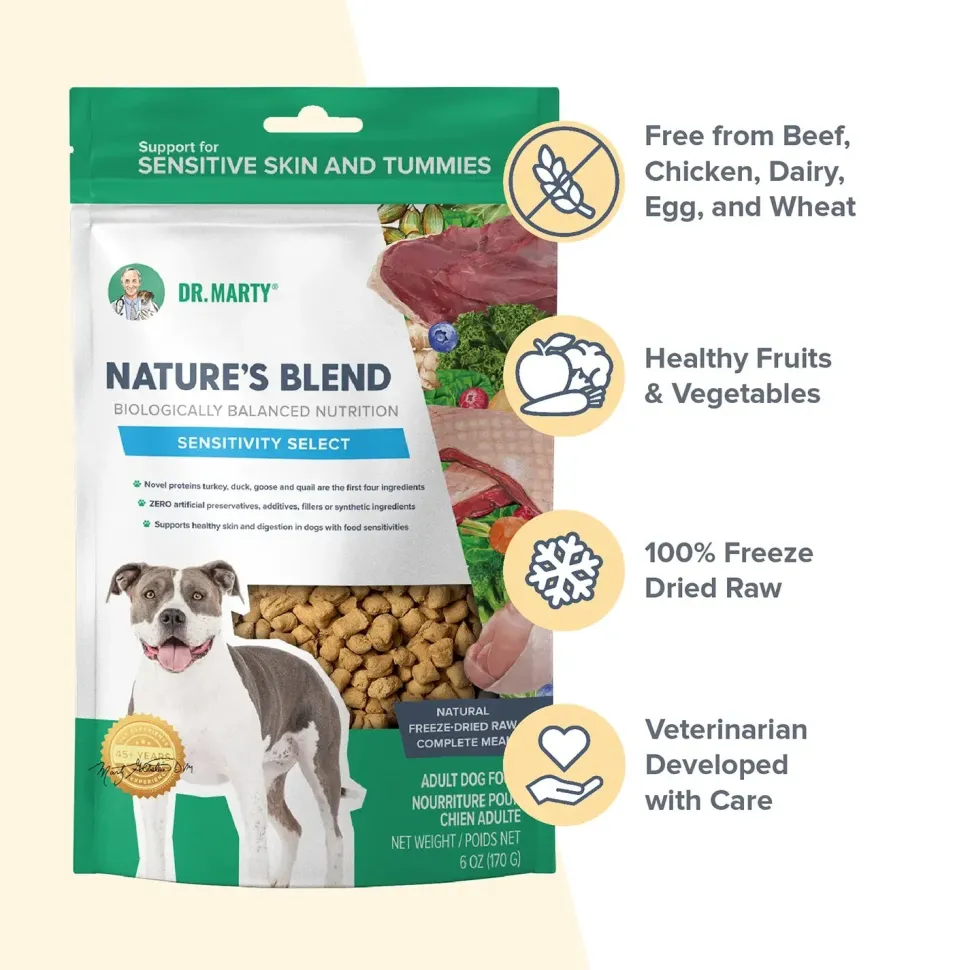 Dr. Marty Nature's Blend Sensitivity Select Freeze-Dried Raw Adult Dog Food 6-oz