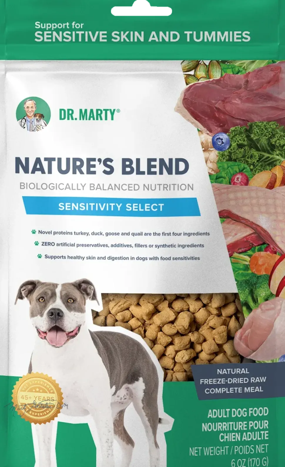 Dr. Marty Nature's Blend Sensitivity Select Freeze-Dried Raw Adult Dog Food 6-oz
